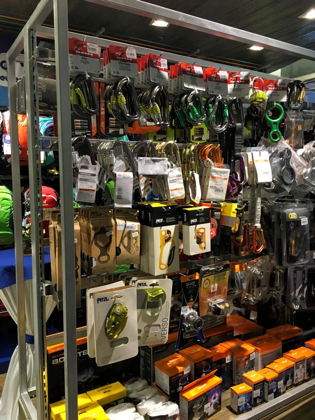 They also offers a range of gear from headlamps, carabiners, walking sticks, and water bottles.