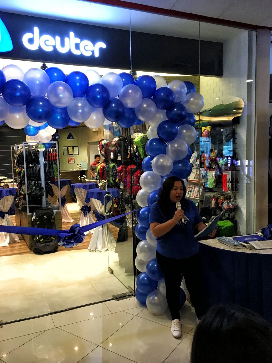 Ms. Thea Llamson-Concepsion, Corporate Marketing Manager of Deuter Philippines formally opens the event.