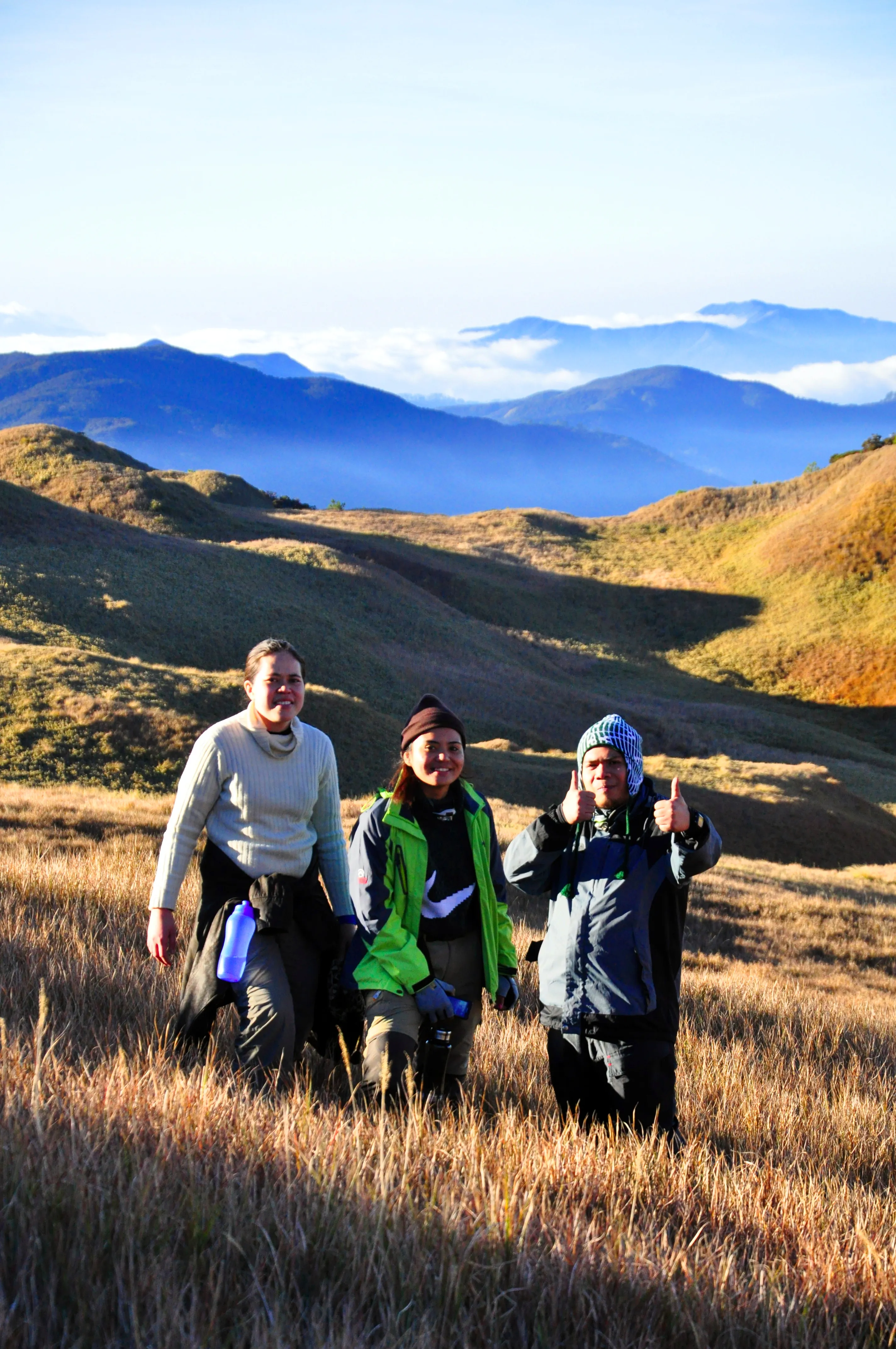 Dyan, Mylove and rain playfully made their way back to the camp